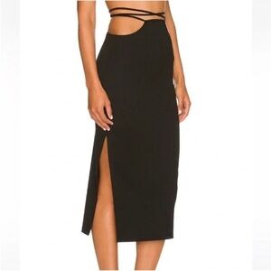 WeWoreWhat Cutout Midi Skirt - Black - M